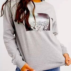 ASOS GREY OUT OF OFFICE AIRPLANE SWEATSHIRT